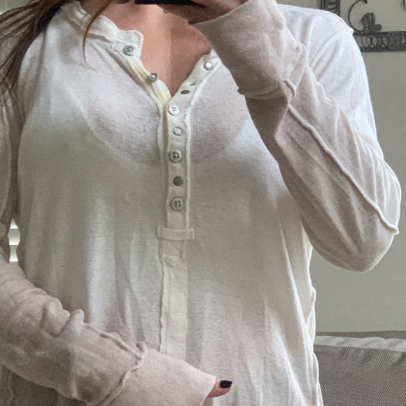 Free People ombré long sleeve Henley size small - Picture 2 of 3